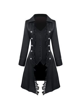 𝅺lace Steampunk Trench Coat Jacket Medieval Pirate Renaissance Victorian Vamp